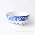 tigela de jantar de porcelana azul e branca